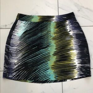 LOFT Blue Green Mini Pencil Skirt Night Out